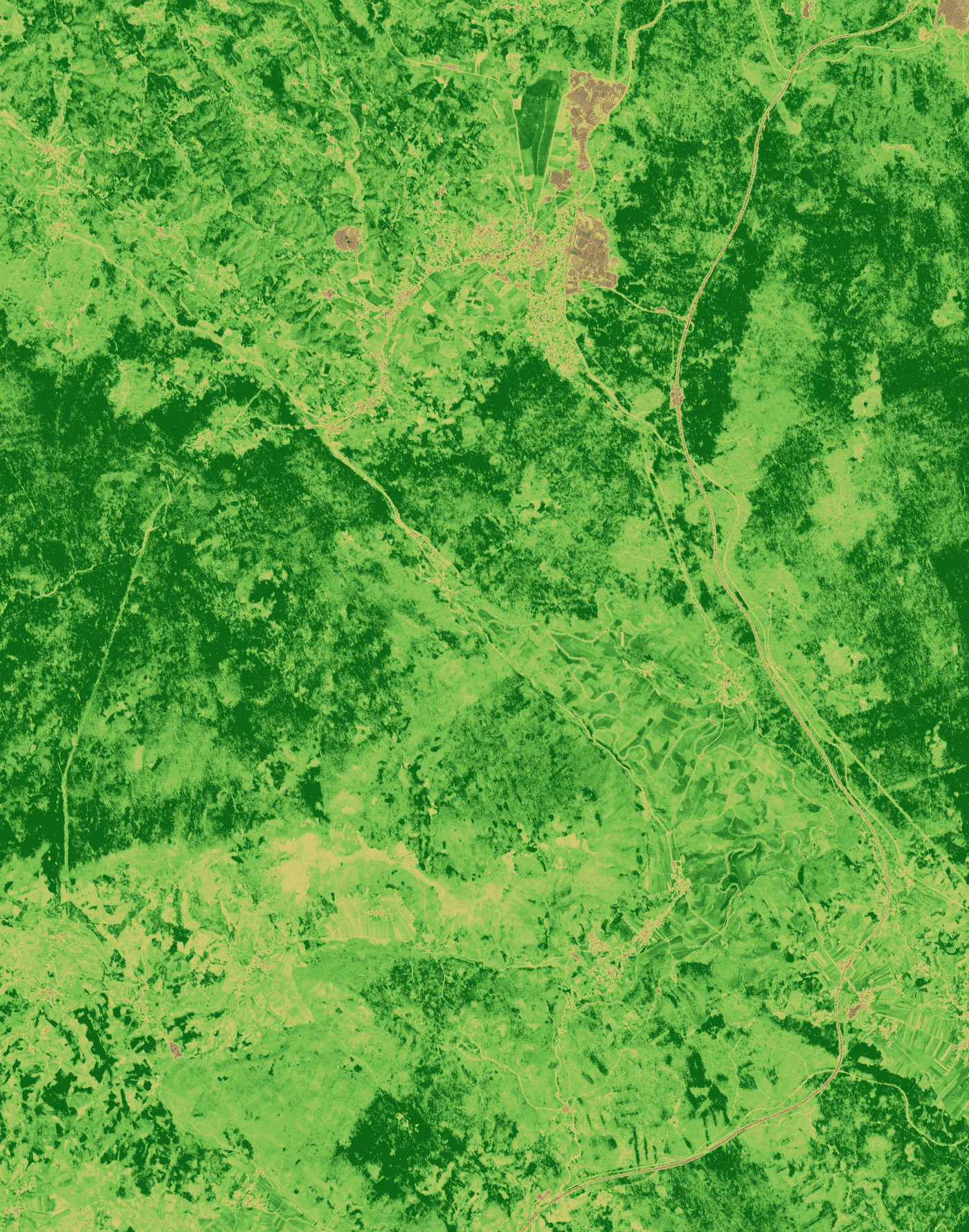 NDVI prikaz, 2021-03-01