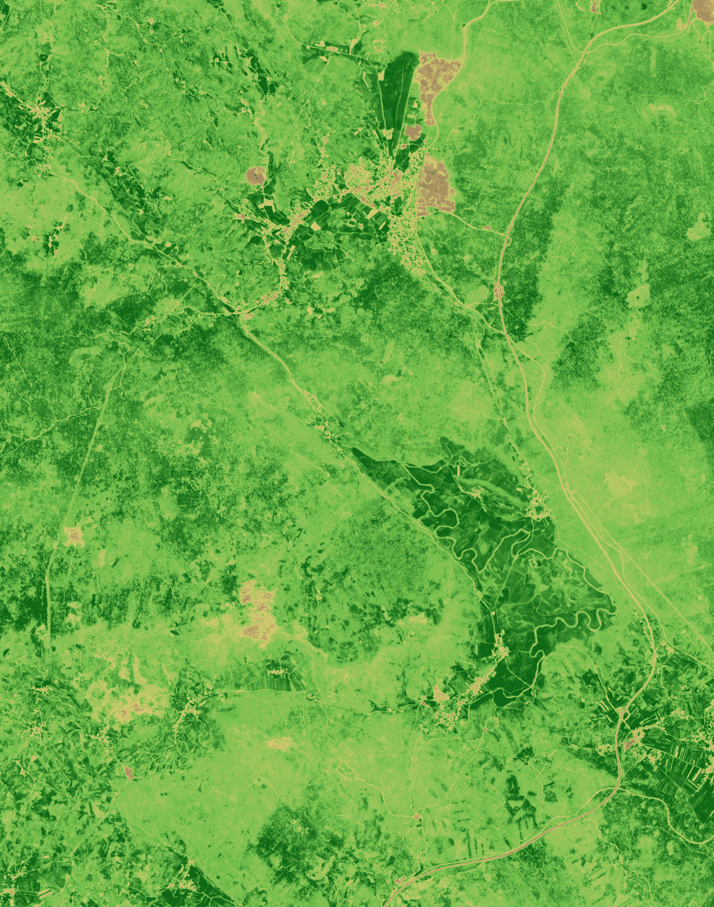 NDVI prikaz, 2021-04-25