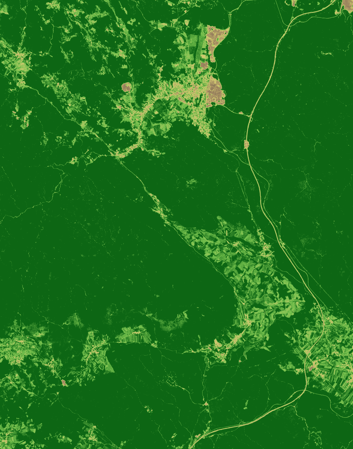 NDVI prikaz, 2021-06-29