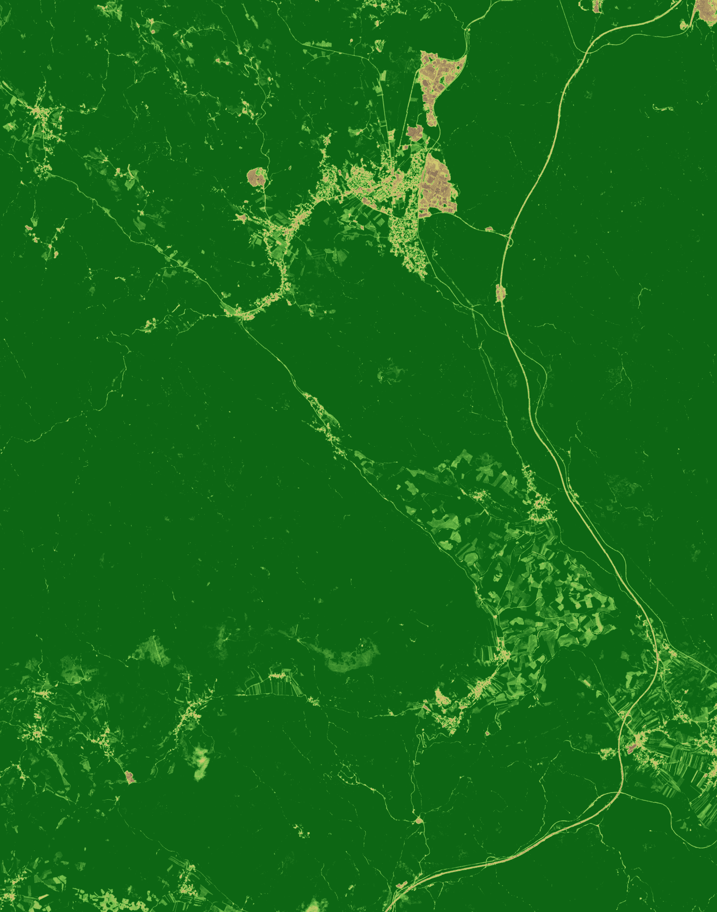 NDVI prikaz, 2021-08-18