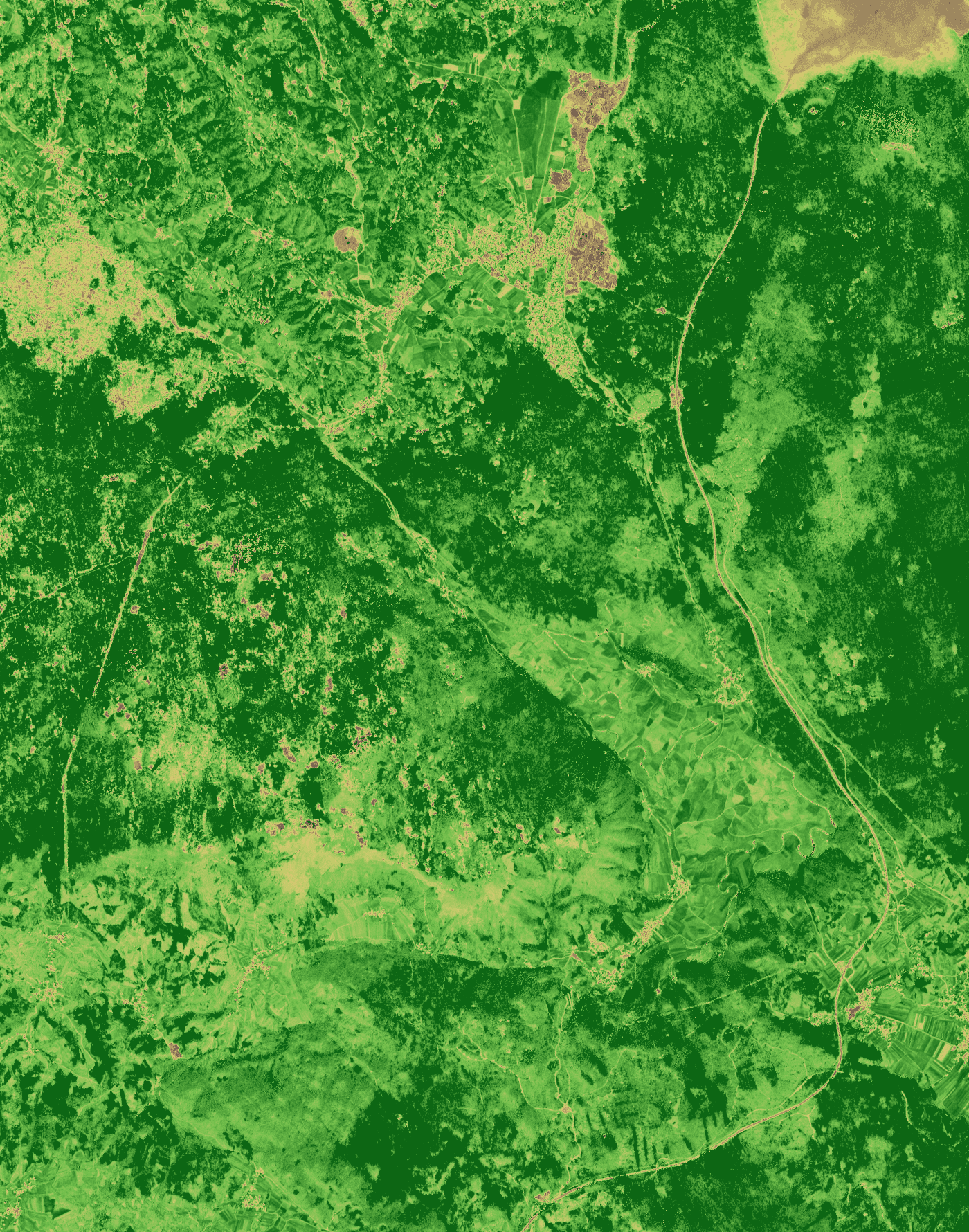NDVI prikaz, 2021-12-31