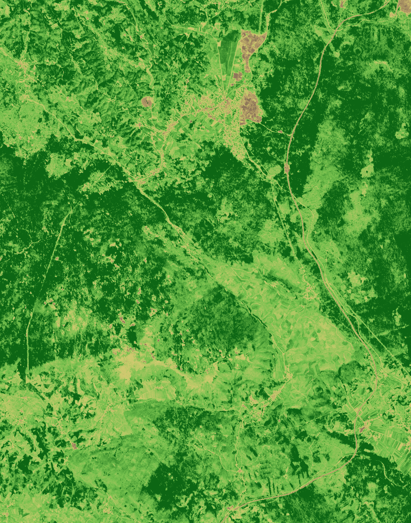 NDVI prikaz, 2022-02-09