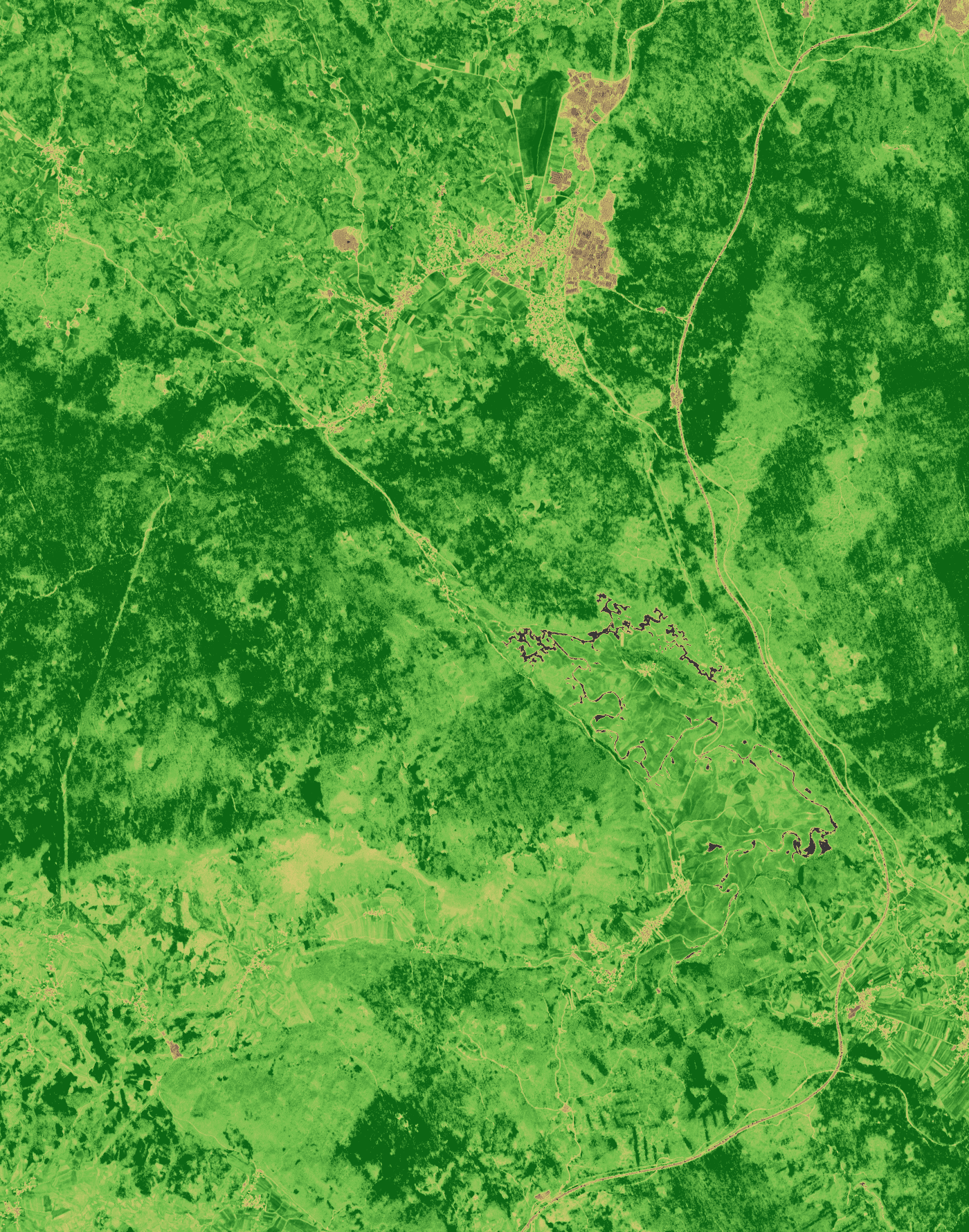 NDVI prikaz, 2024-02-14