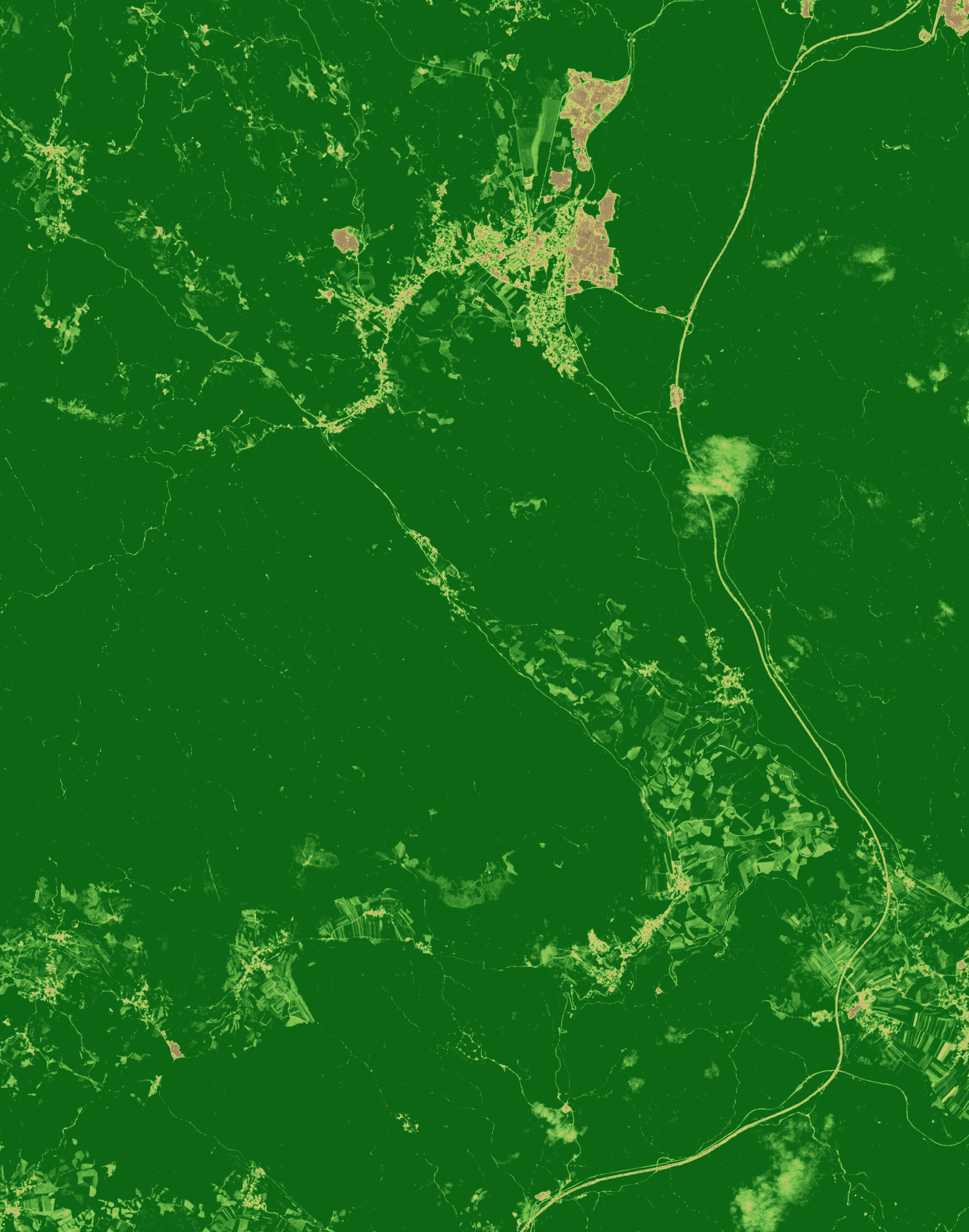 NDVI prikaz, 2024-07-18