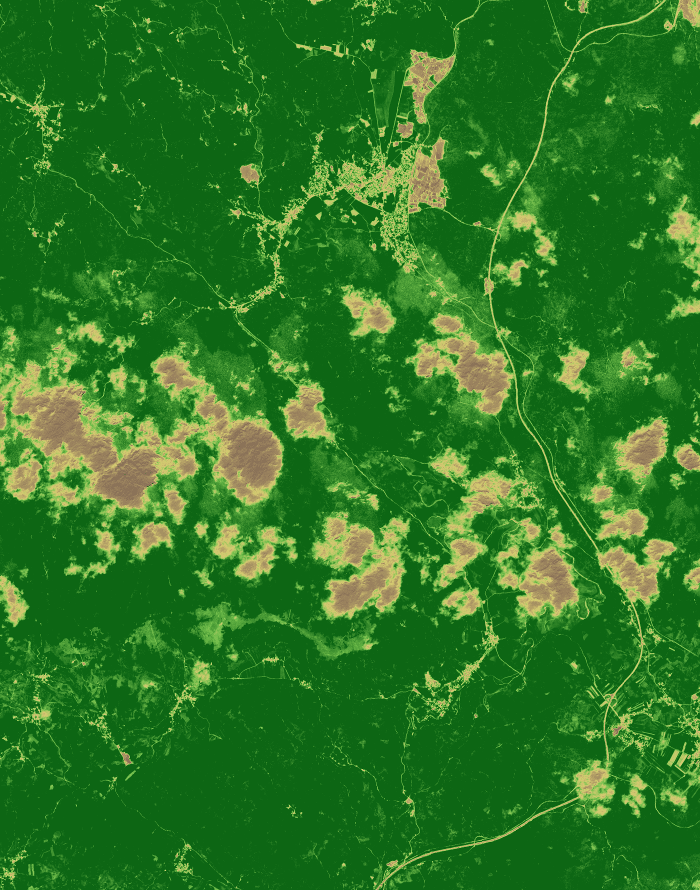 NDVI prikaz, 2024-09-21