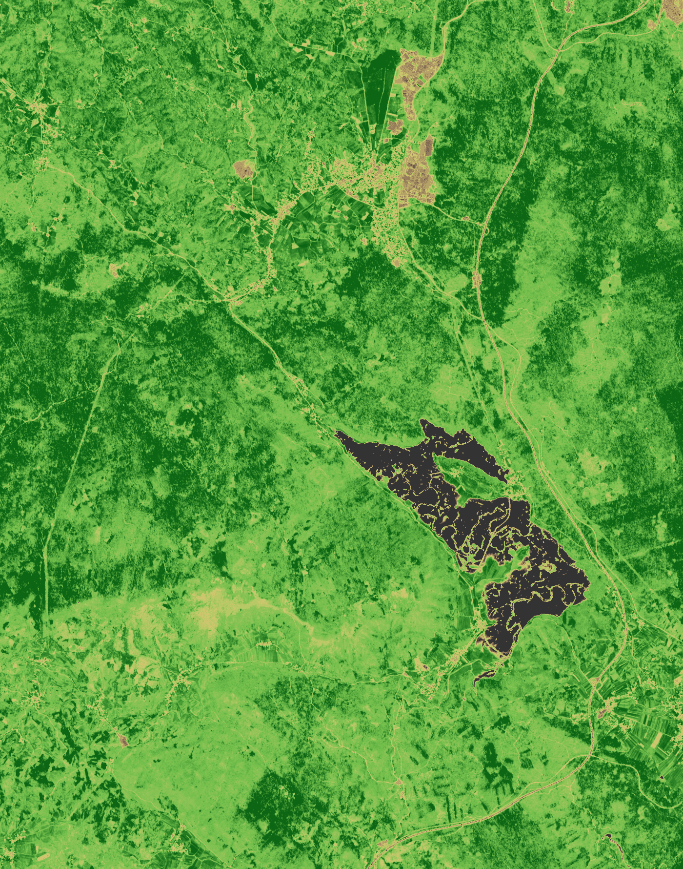 NDVI prikaz, 2025-03-20