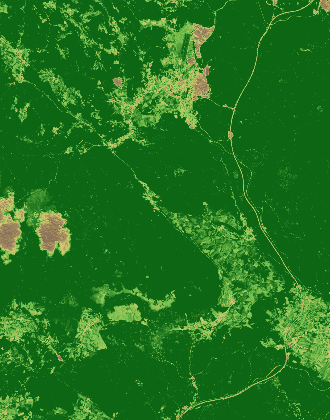 NDVI prikaz, 2025-07-03