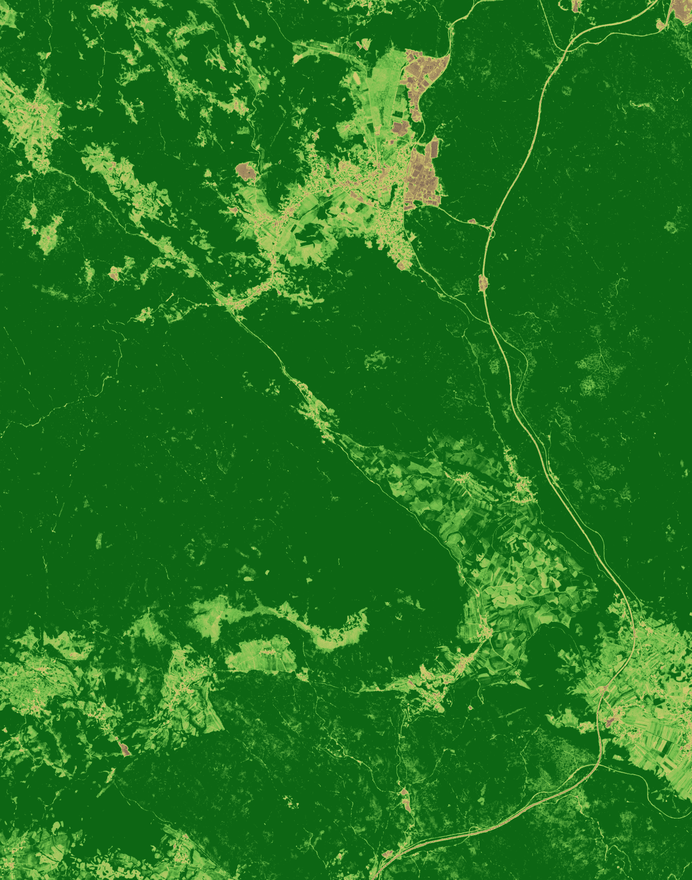 NDVI prikaz, 2026-08-14
